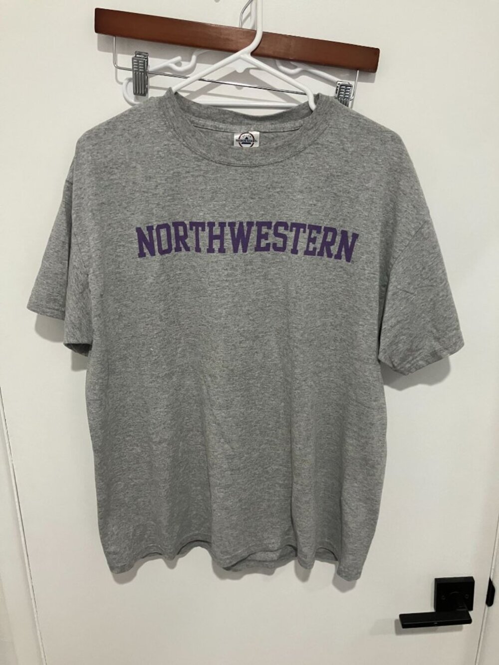 VTG Delta Magnum Weight Northwestern University T-Shirt, Gray, Size Large